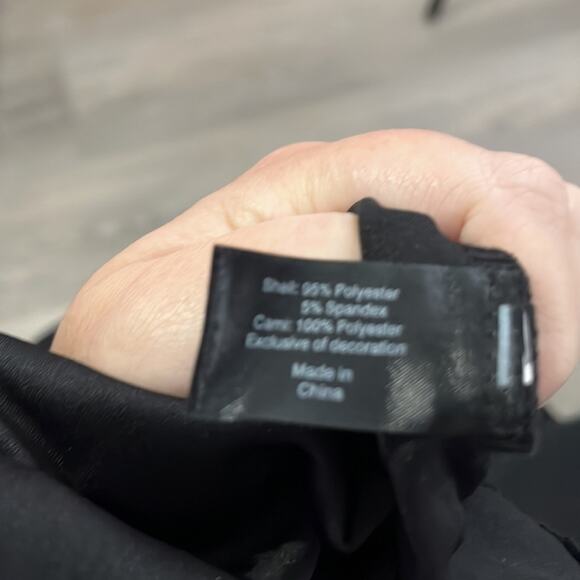 Lane Bryant Black Camisole With Mesh Overlay Hot Pink Embroidery Size 18/20 - Picture 9 of 10